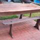 Farm table and pair of benches