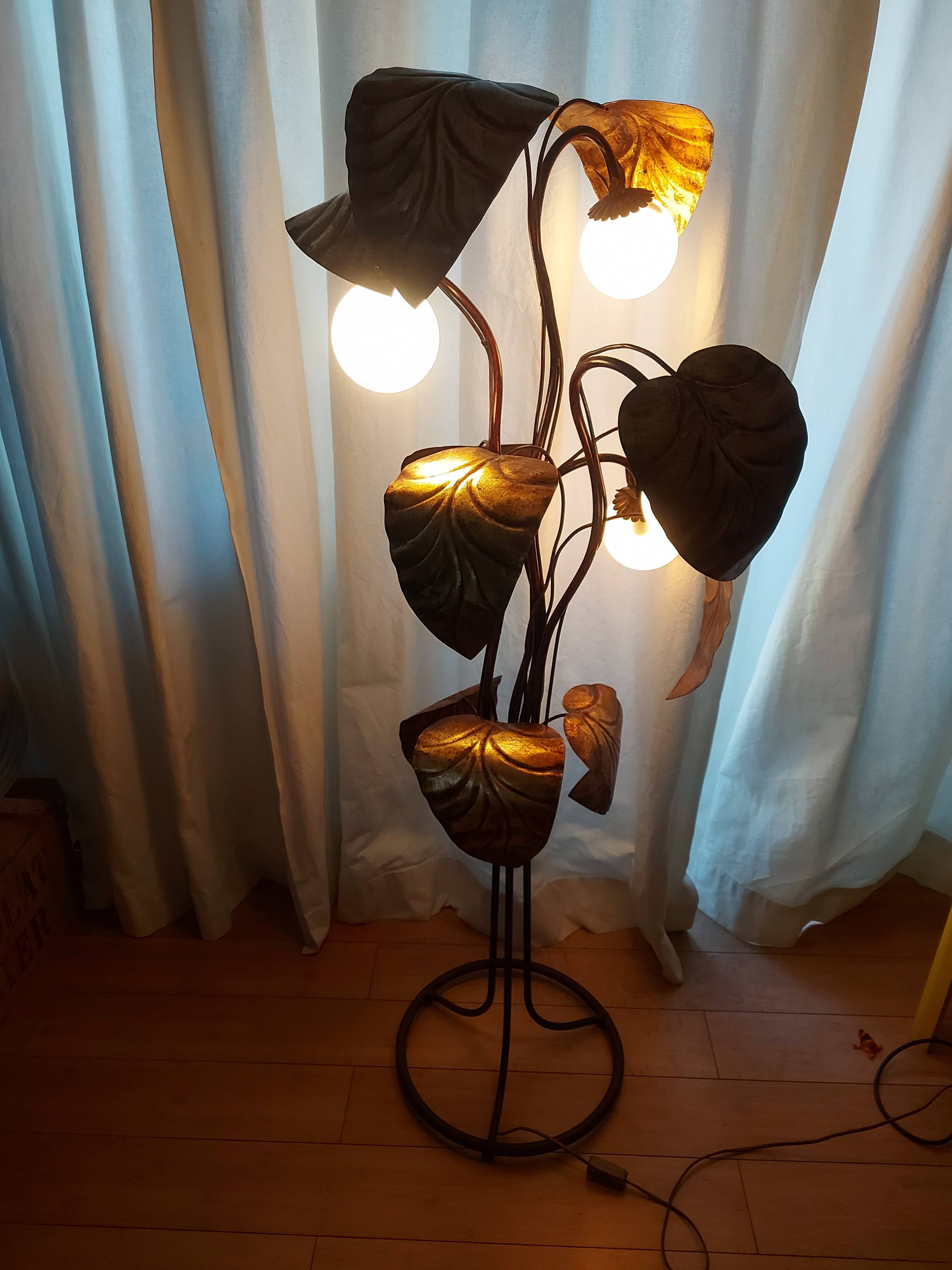 Floor lamp rhubarb leaf 70s