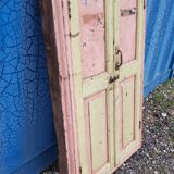 Old polychrome Burmese teak window with interior mirror