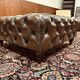 Large Brown Chesterfield Hocker