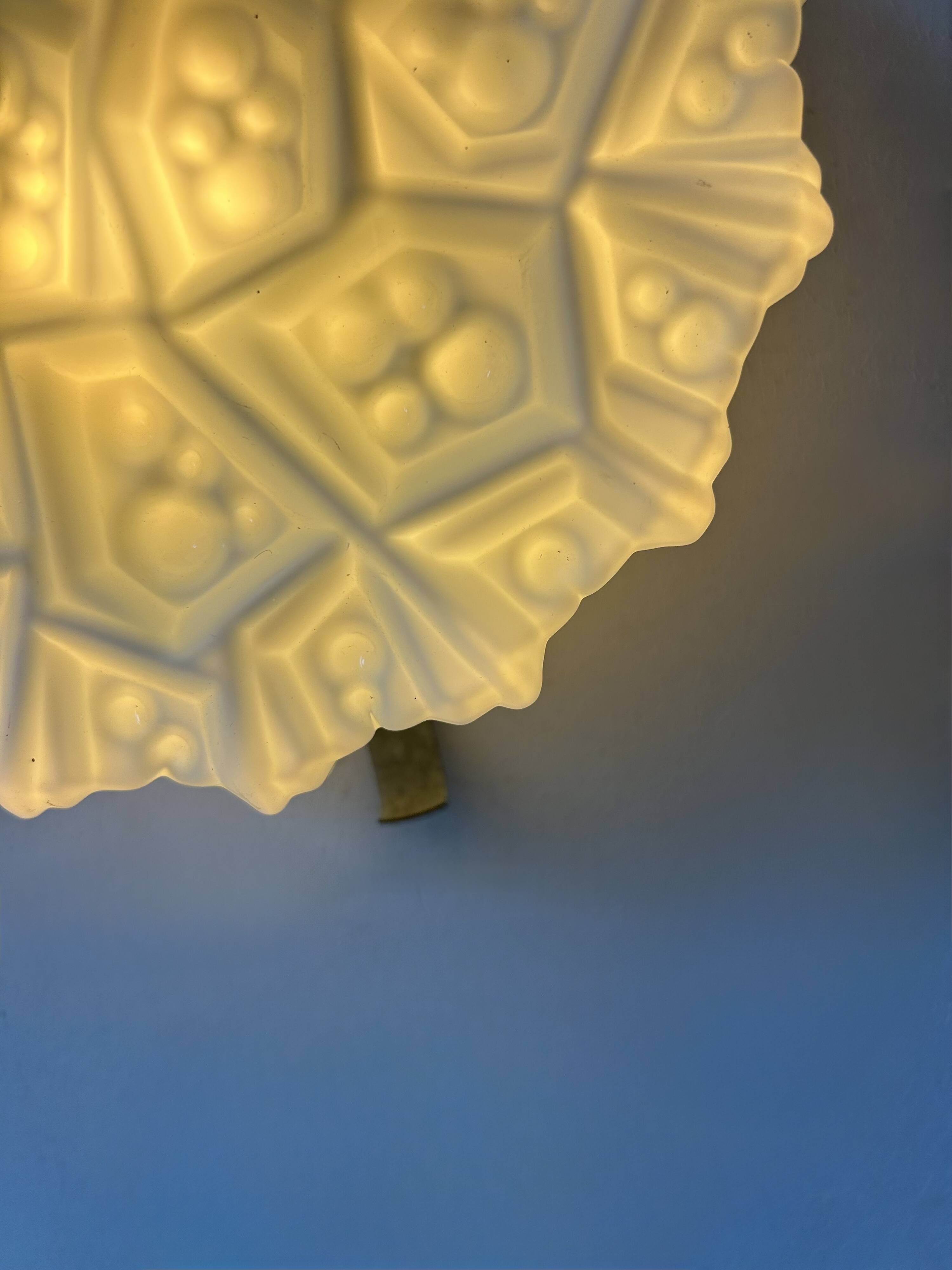 Pair of vintage opaline wall lights, Sweden, 1960s