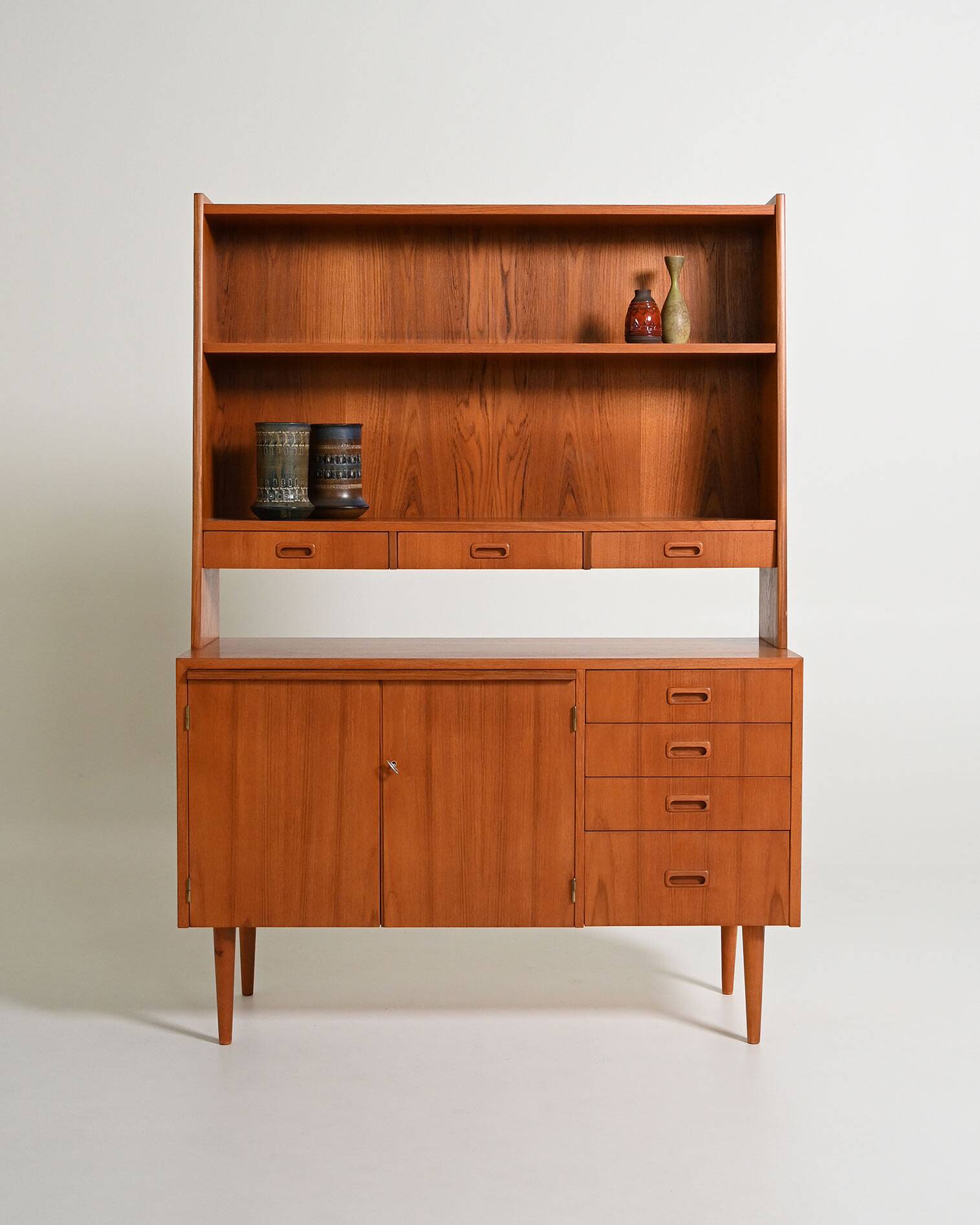 Teak bookcase with writing desk, Scandinavian production, 1960s