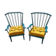 Paire de fauteuils Baumann éventails