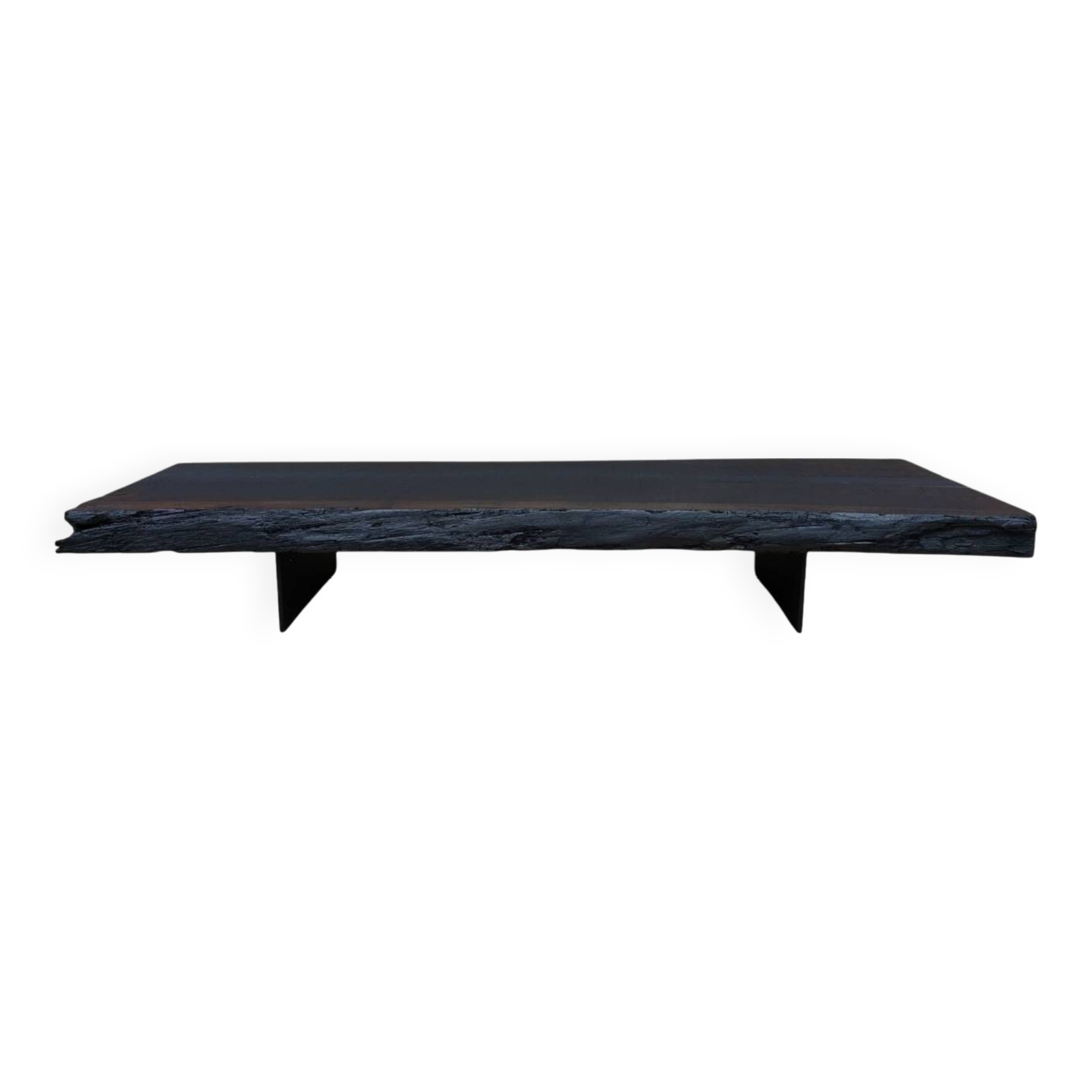 Table basse en bois brûlé Wabi sabi