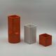 Vases Gabbianelli en céramique de l'âge de l'espace, orange et blanc, années 1960