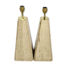 Pair of Laverne and travertine table lamps Camille Breesch