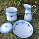 Enamelled jug, bowl and bucket