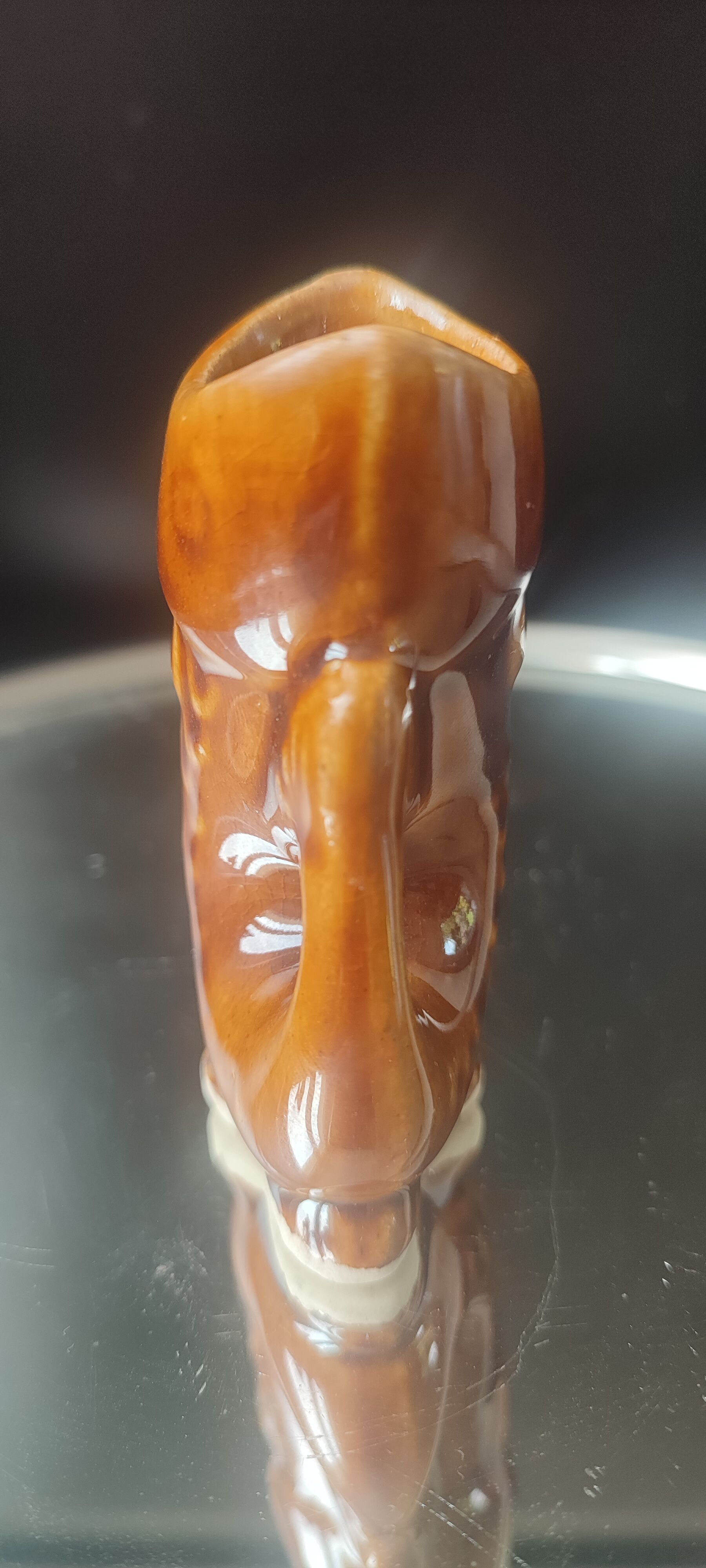 Carafe and glasses "Fish" Amber Ceramic Vintage USSR era