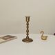 Antique candle holder in solid brass, gilded bis