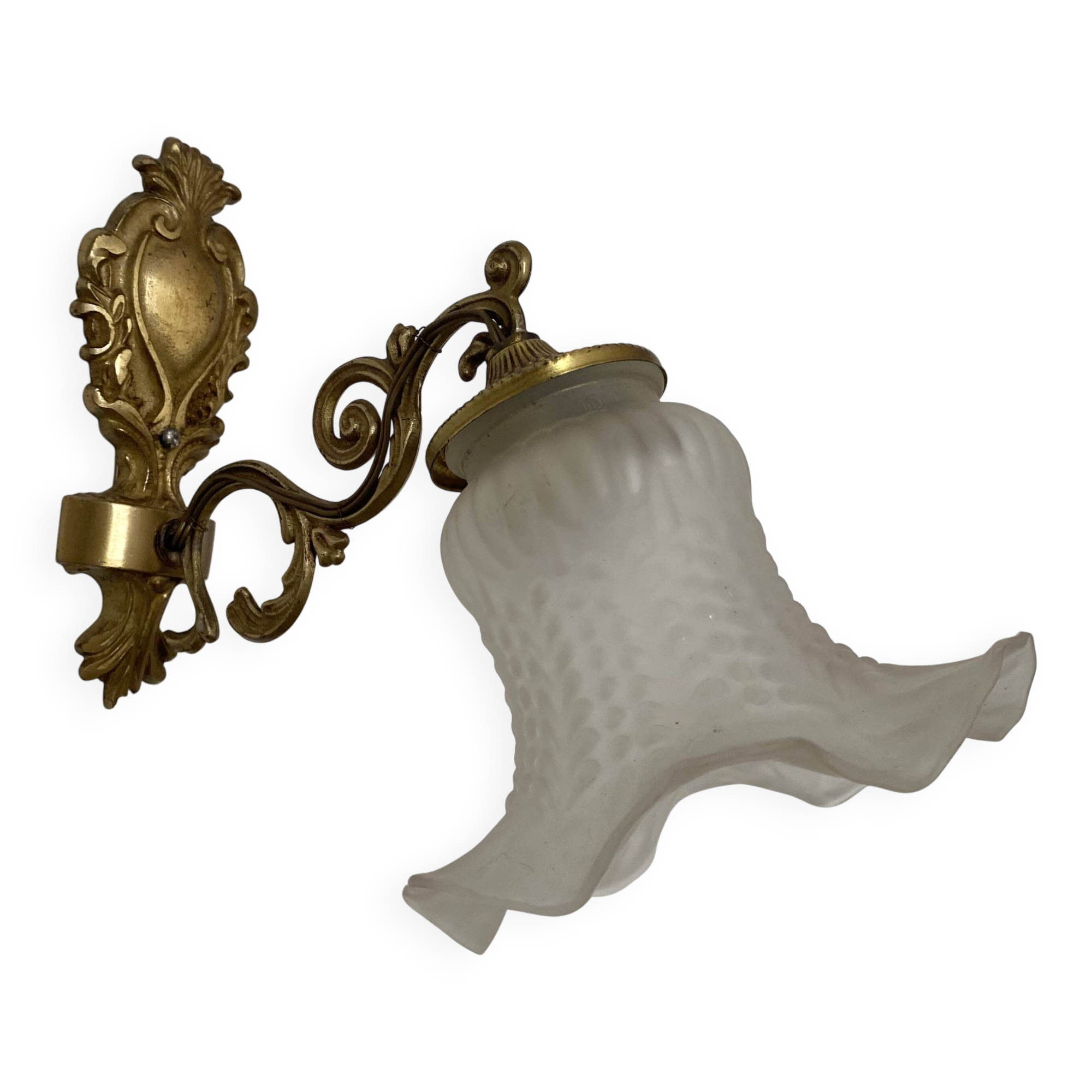 Applique rétro avec tulipe de verre