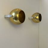 Pair of vintage brass wall lights by PARSCOT, France, 1970