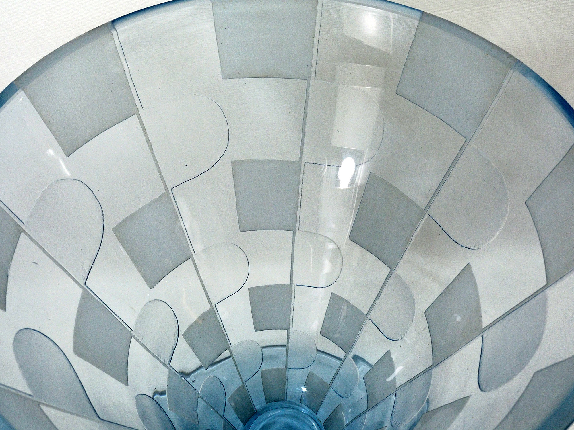 French art deco large conic glass vase, 1920