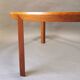 Round bass table in oak and glass, 50s