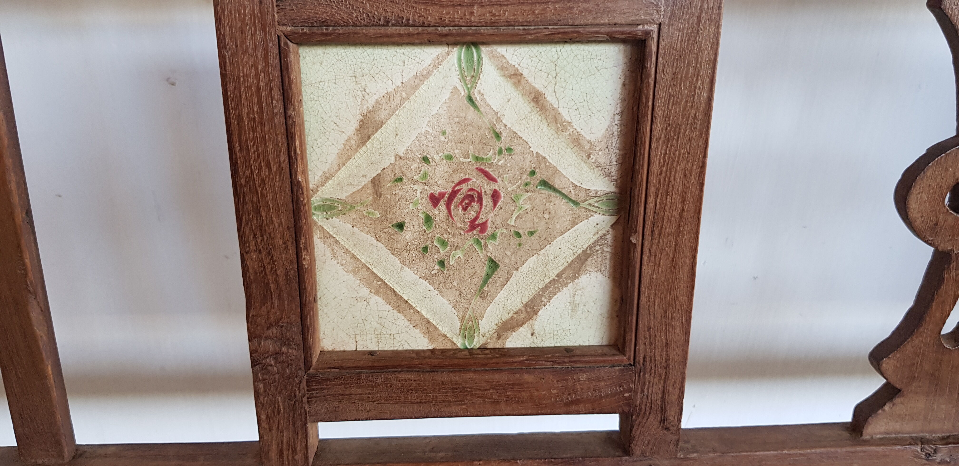 Old "art-deco" teak bench