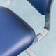Set 4 chairs eco leather blue metal chrome 70