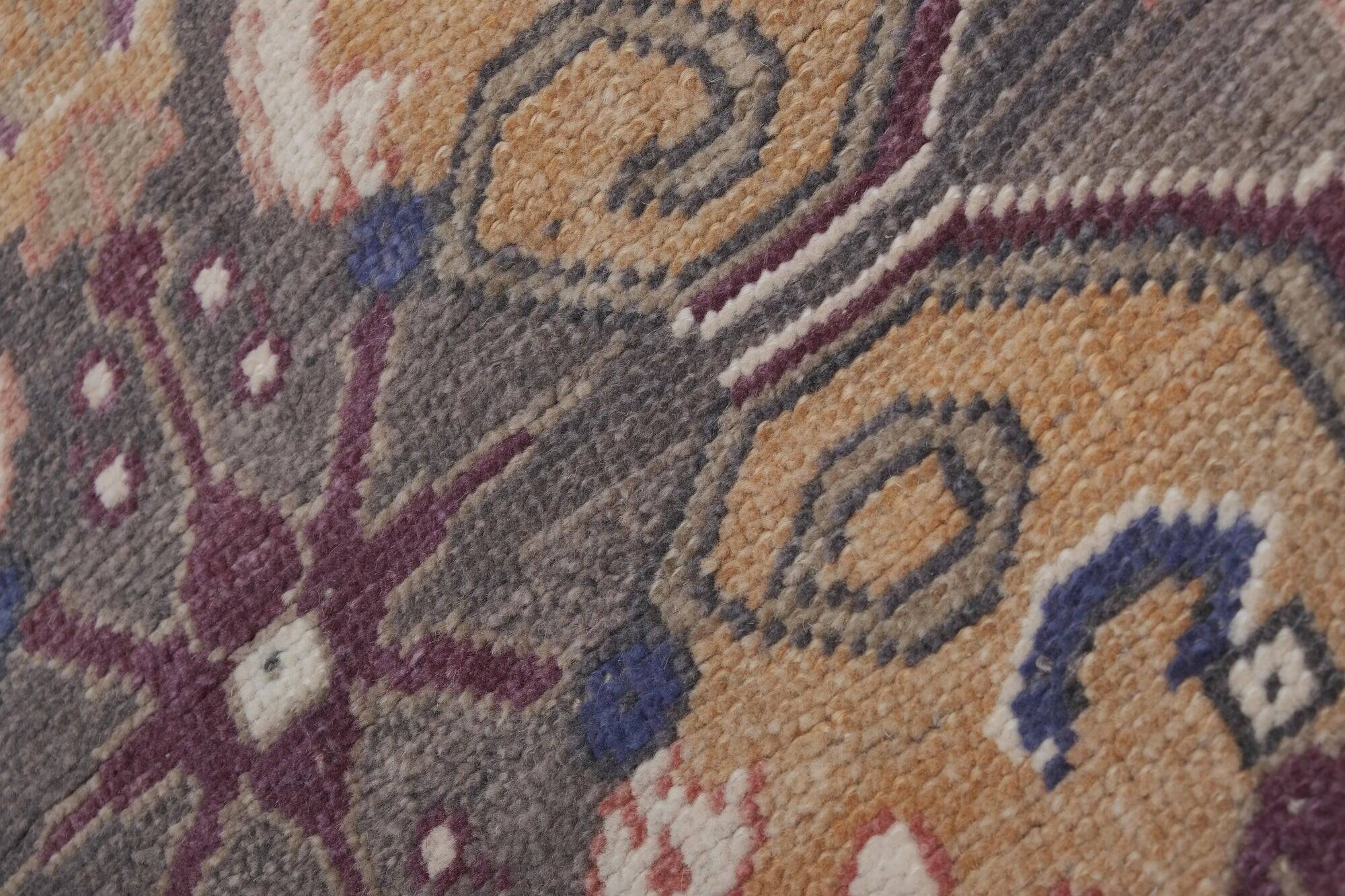 Vintage Turkish hallway rug 85x668 cm