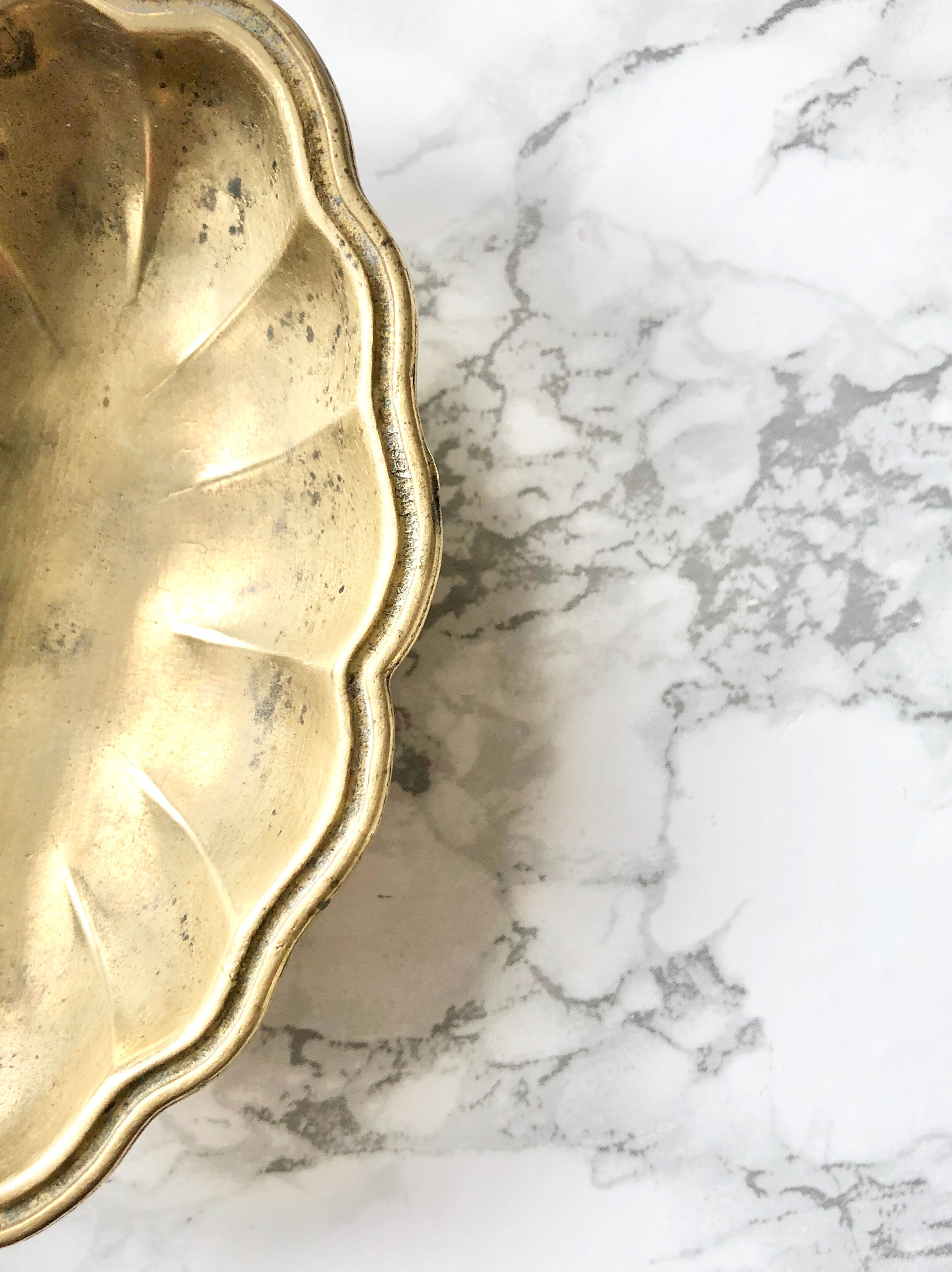 Set of 3 vintage cups in the shape of gold brass flowers