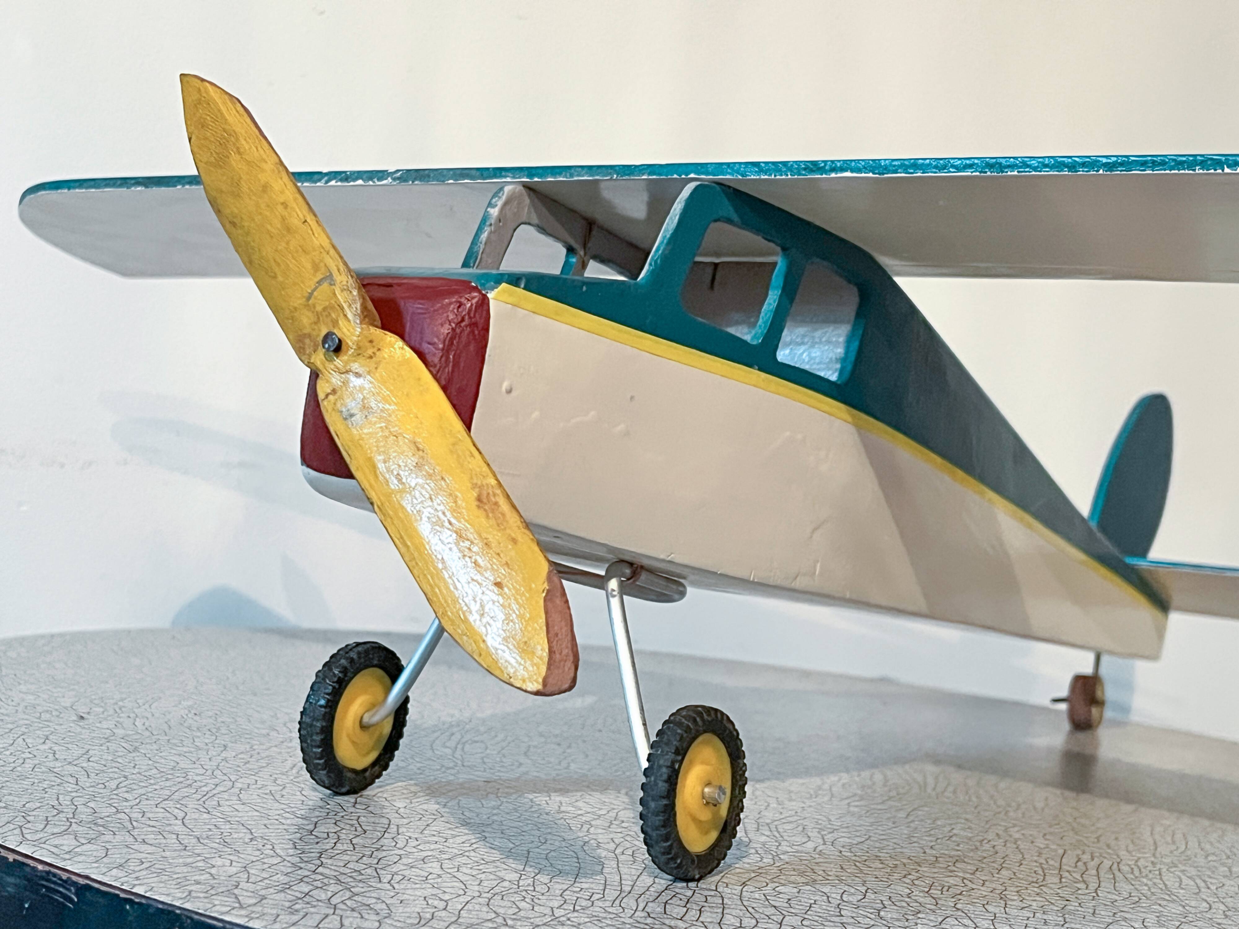 Wooden airplane, vintage toy, 70s