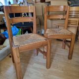 Pair of straw chairs