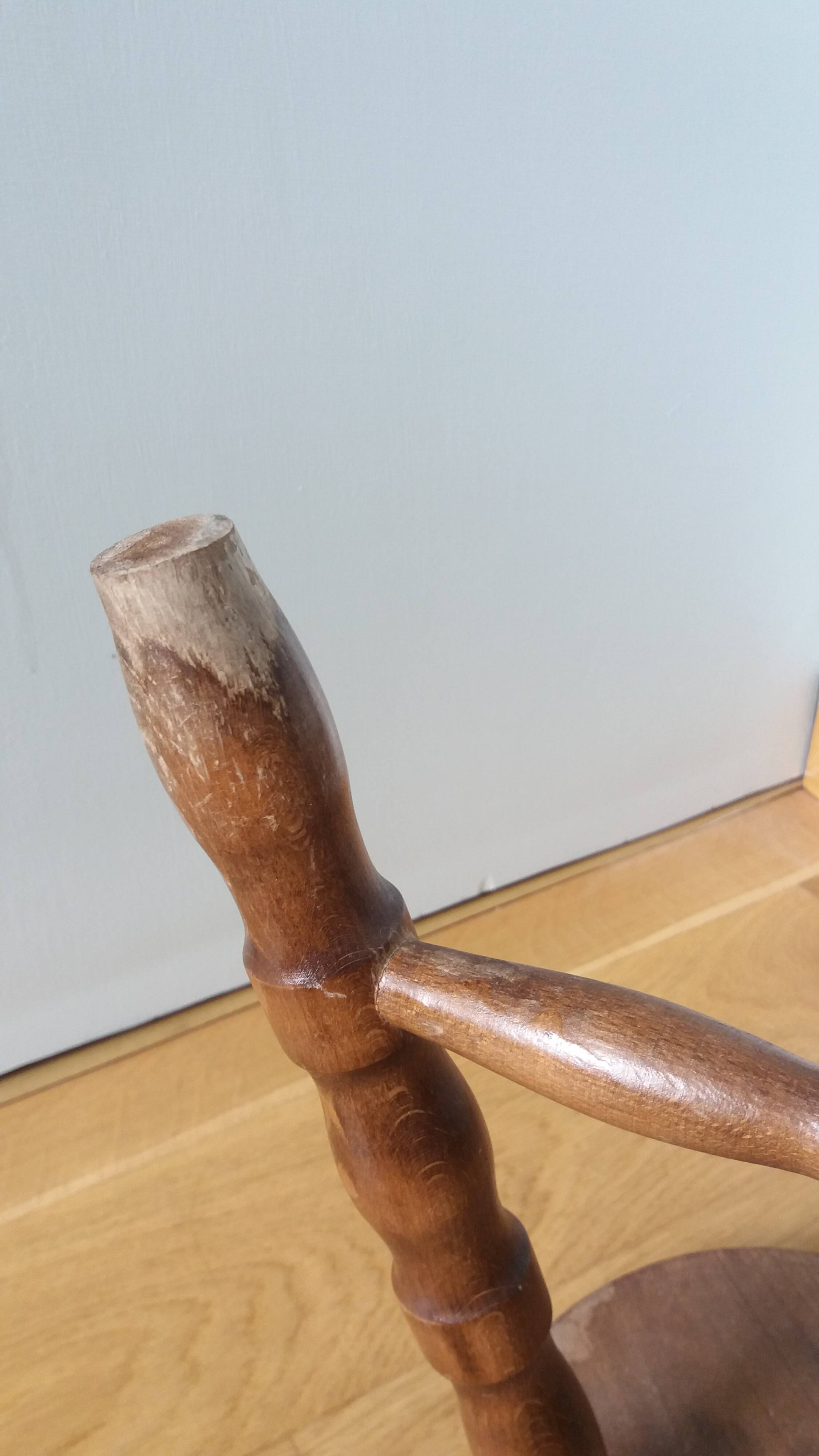 Turned wooden stool