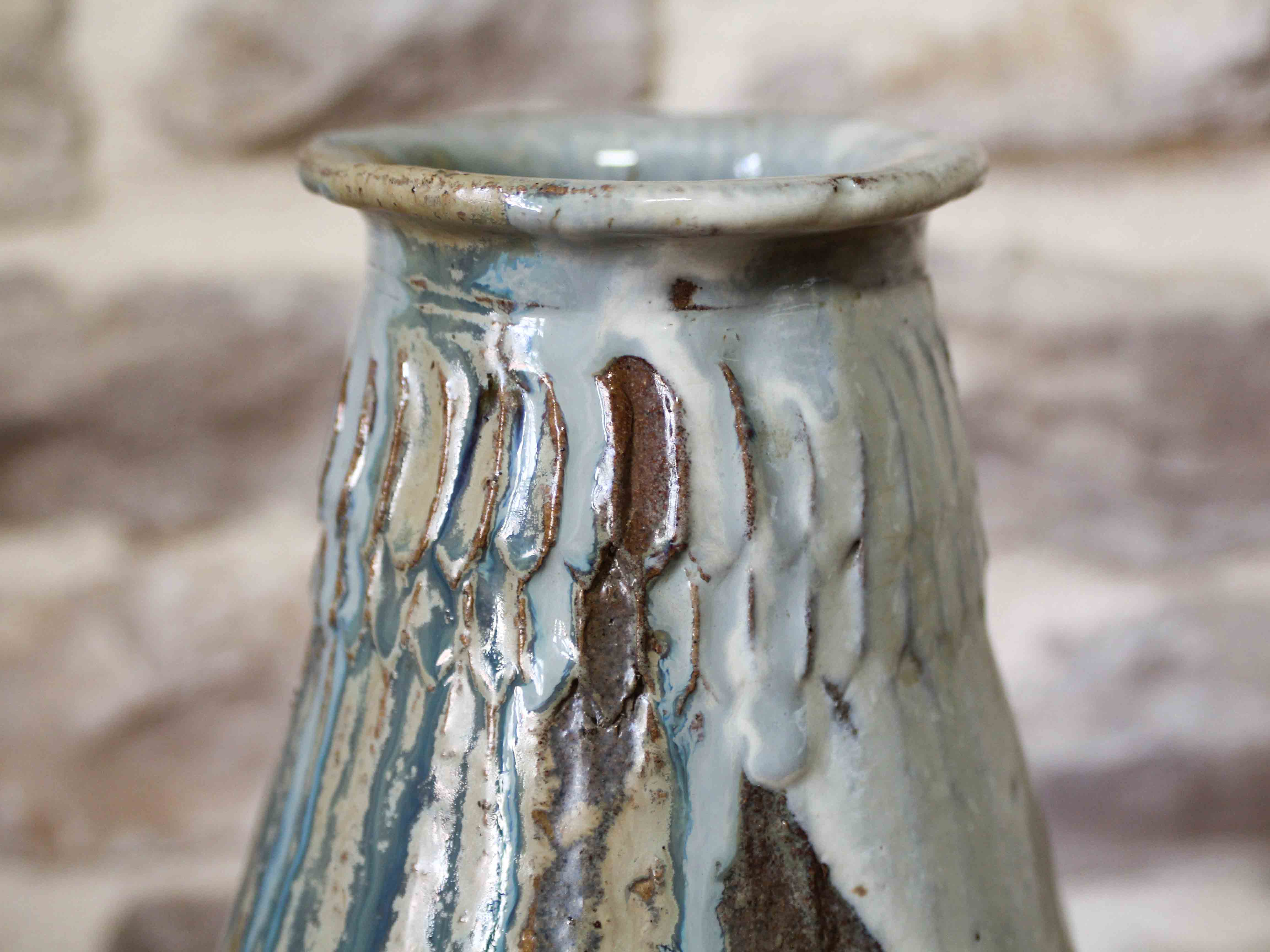 Glazed stoneware vase