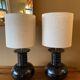 Pair of vintage modernist black lamps from the 1970s.