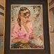 Oil portrait signed Betty Raphaël "the reader"
