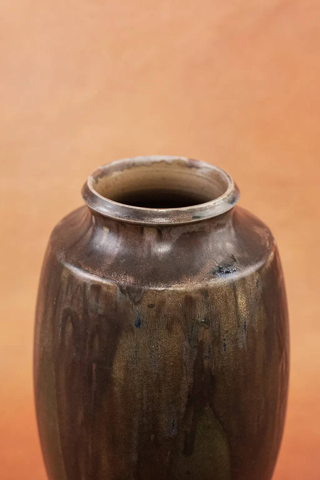 Large Art Nouveau stoneware vase by Charles Greber, reaction glaze - early 20th century