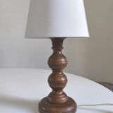 1950s turned wood table lamp