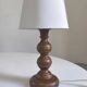 1950s turned wood table lamp