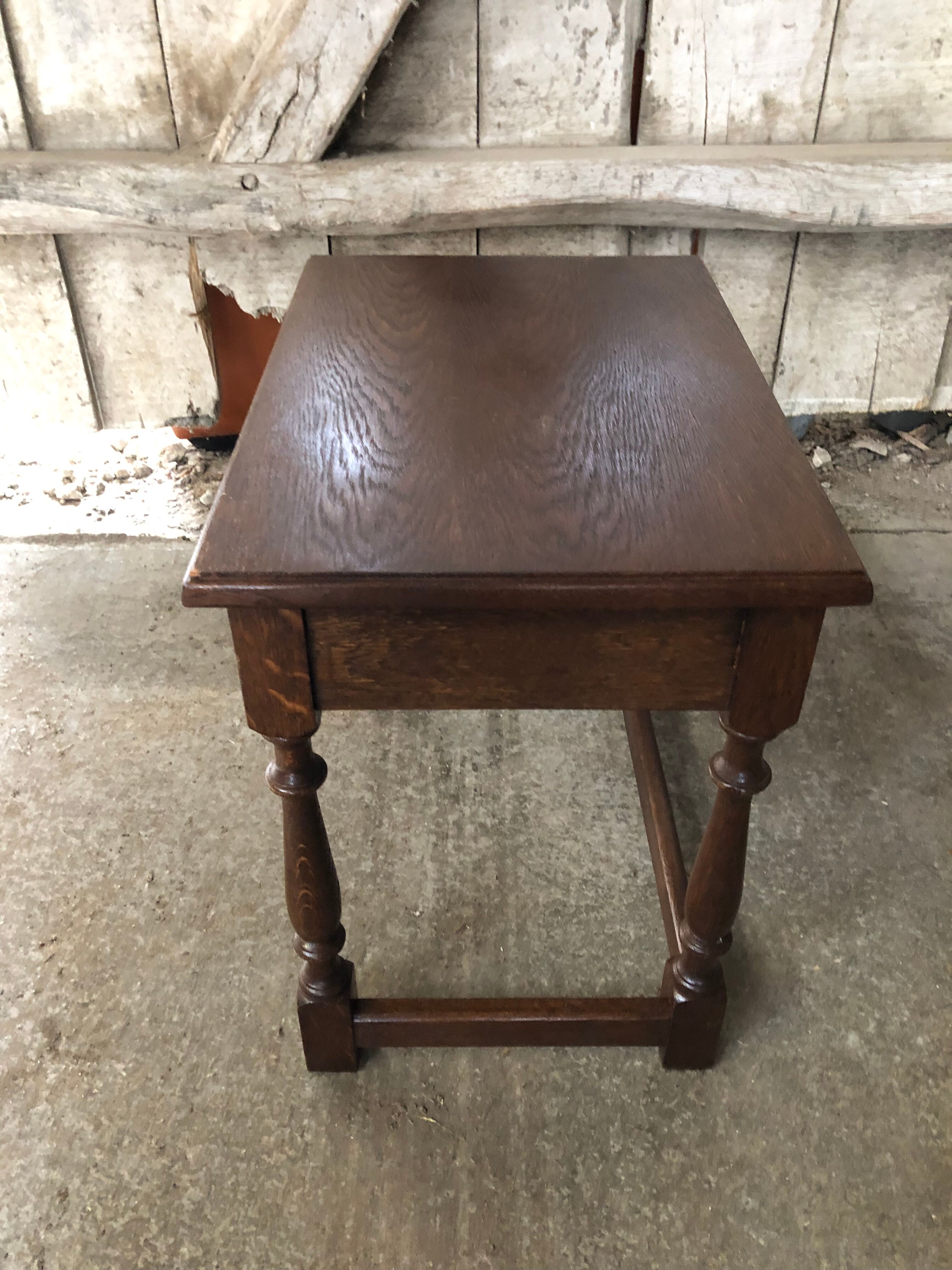 Old Coffee Table End Of Sofa Wood Turned Feet Vintage