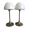 Set of 2 vintage tulip foot lamps