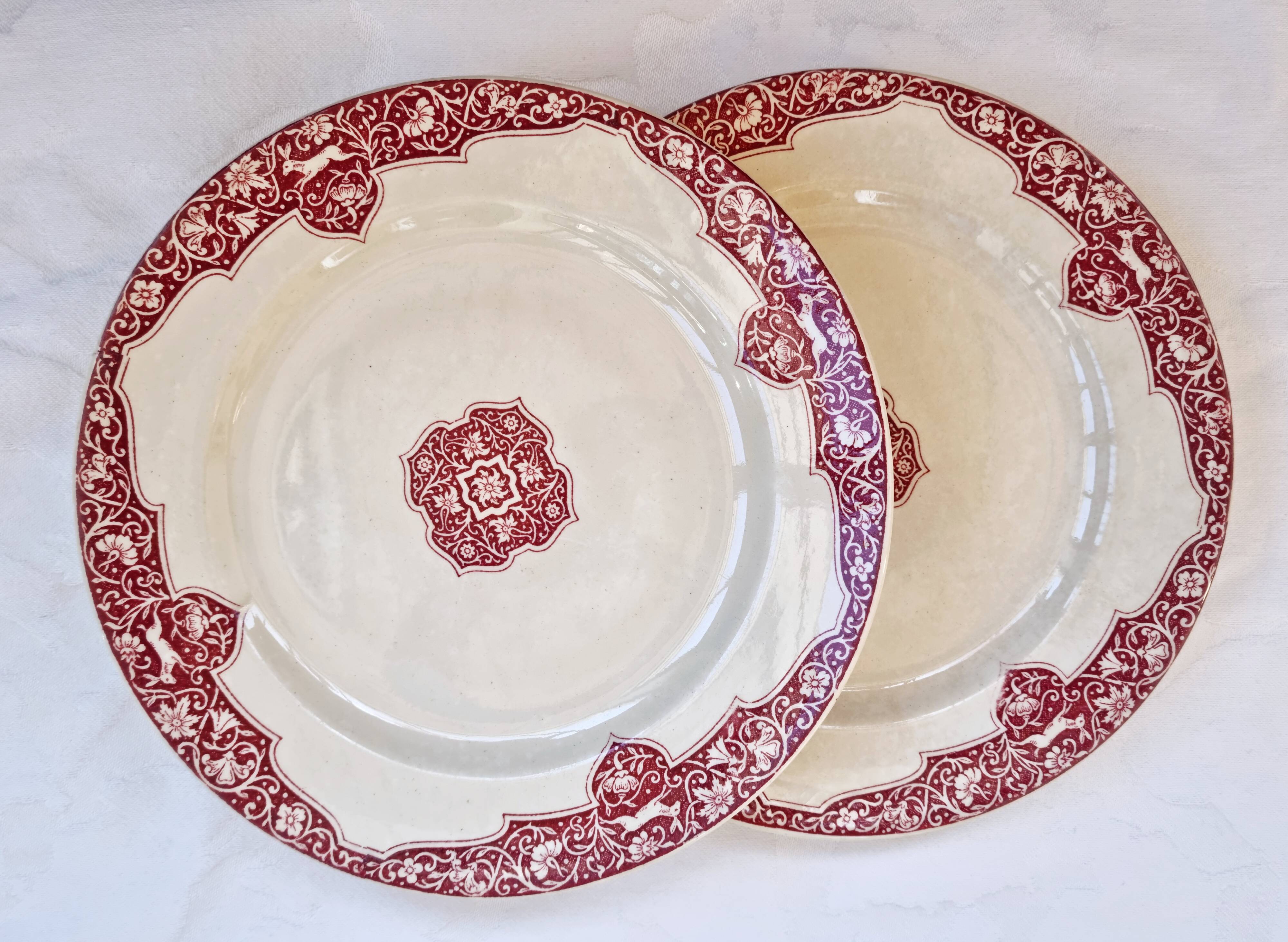 Set of 2 plates earth of iron Jules Vieillard