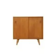 Ash cabinet with sliding doors by Hjørnebo, Danish, 1960s