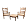 Pair of armchairs and foot rest 20th century