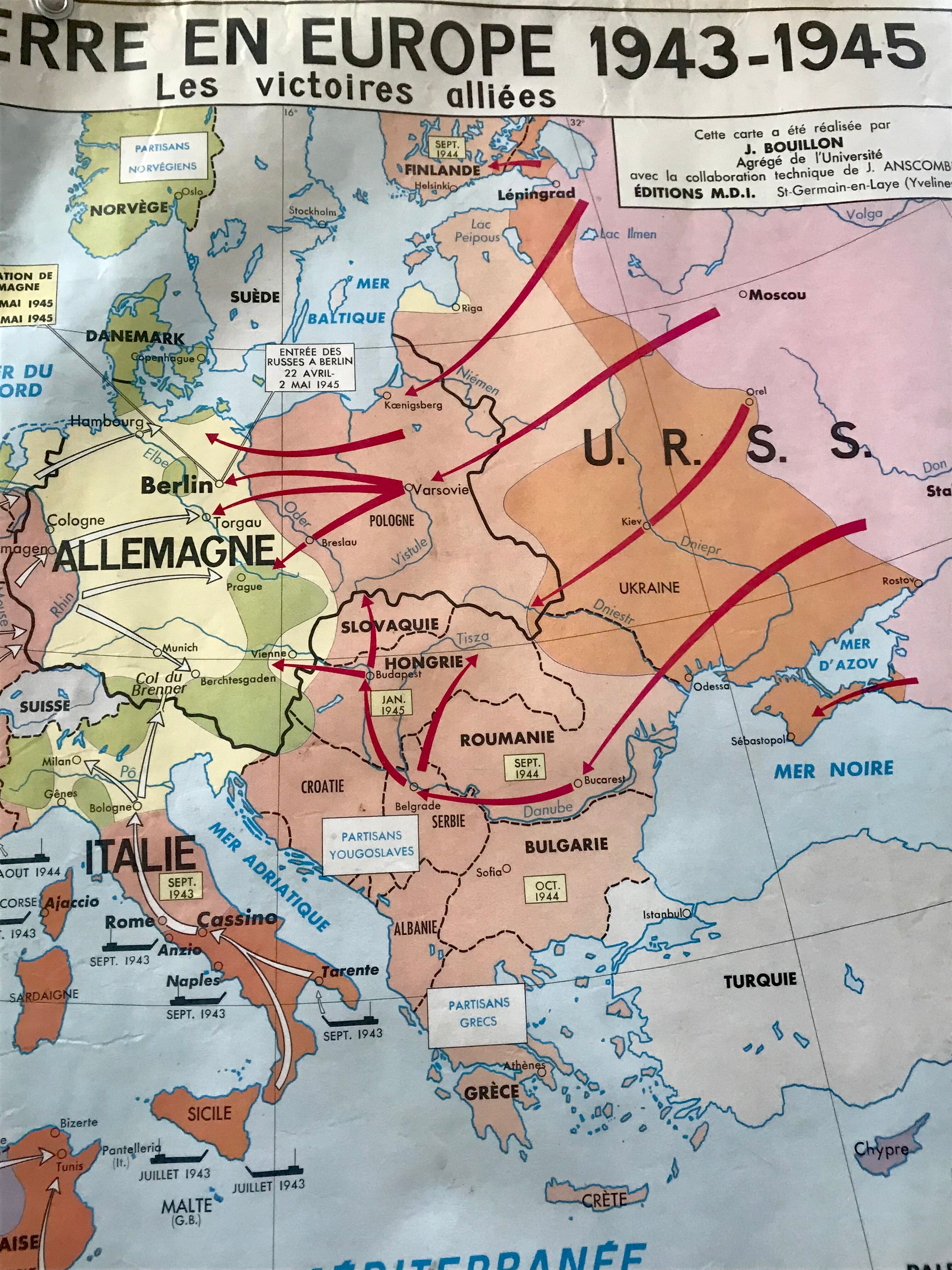 School poster School Map War 1939 1945