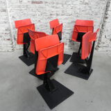 Set of 6 folding chairs, cinema seats