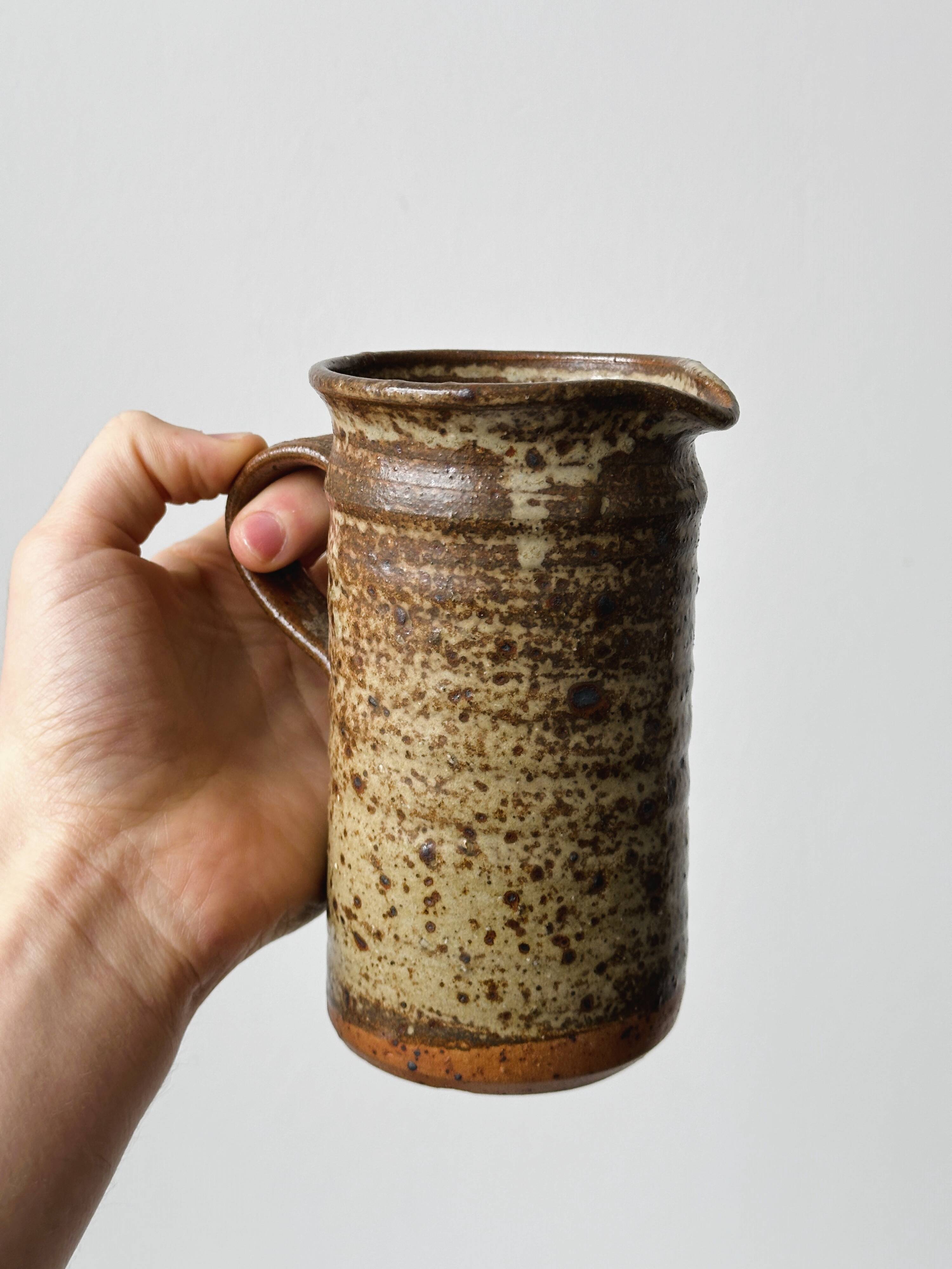 Pyrite ceramic stoneware pitcher signed Truchon Oletta Corse