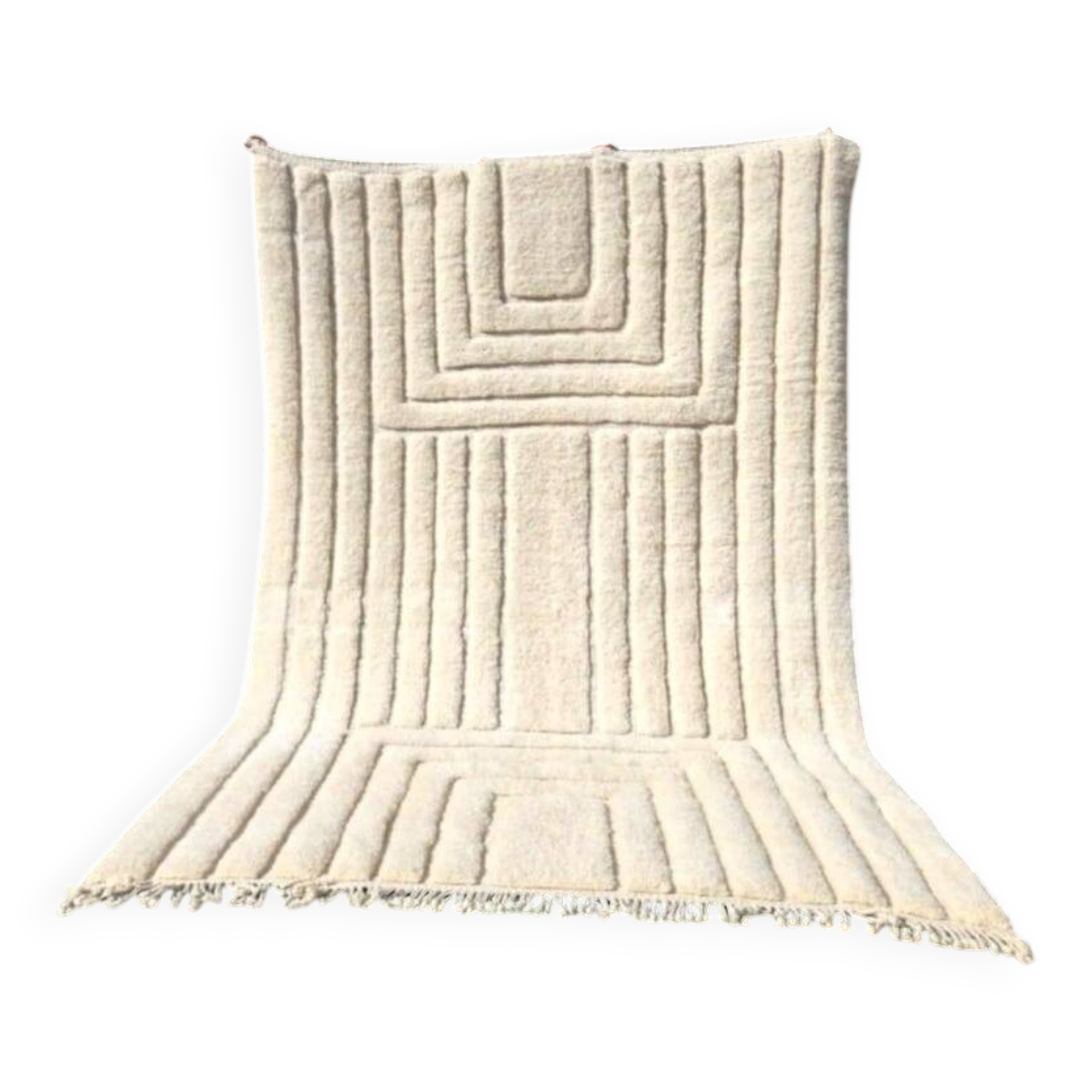 Handmade rug in natural wool, 250cm x 150cm