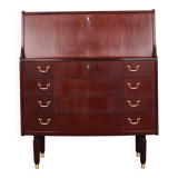 Secrétaire en acajou, design danois, années 1970, fabricant : PMJ Viby J