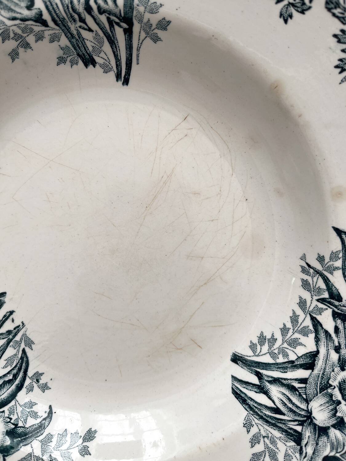 6 mismatched Saint Amand ironstone soup plates