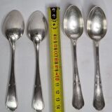 Set of 4 silver metal spoons, 14.5 cm