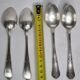 Set of 4 silver metal spoons, 14.5 cm