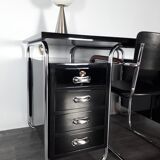 Black lacquered desktop Petr Vichr for Konova Bauhaus Ttchecoslovaque 1930 s