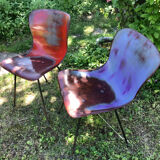 Deux chaises Pagholz Elmar Flototto modèle 15074 design de 1956