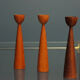Set of 6 modern Danish teak candlesticks