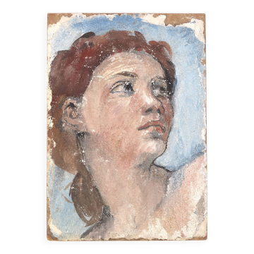 Painting, portrait of a woman in profile.