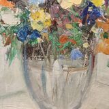 Tableau bouquet de fleurs signé armando buso