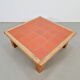Brutalist Oak Coffee Table with Terracotta Tiles, 1950s