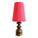 Turned wood lamp with vintage cone shade